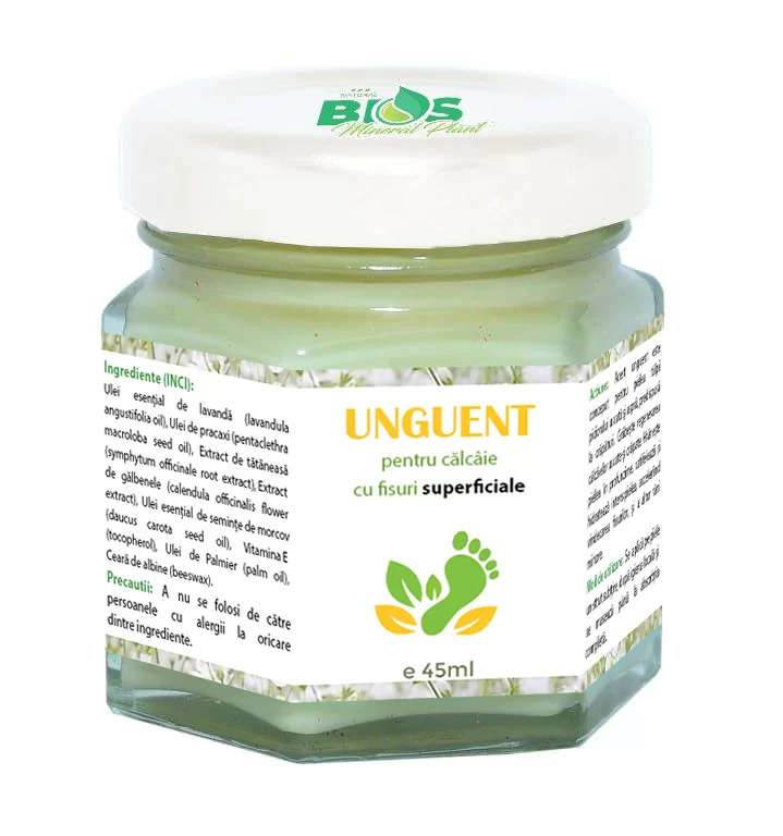 Unguent pentru calcaie cu fisuri superficiale Bios Mineral Plant 100 natural 45 ml