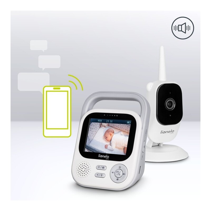 Video monitor Lionelo Babyline 3.2 Full HD Comunicare bidirectionala 2.8 inch Alb - 1 | YEO