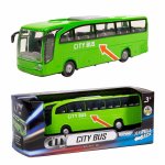 Autobuz de calatorie City Bus de jucarie pentru copii din plastic verde