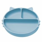 Farfurie compartimentata din silicon cu ventuza AppeKids Kitty Aqua Blue