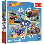 Puzzle Trefl 4 in 1 Hot Wheels vehicule