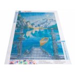 Pictura tip Mozaic cu Diamante 5D 40x30cm Blue Lake