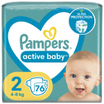 Scutece Pampers Active Baby Jumbo Pack marimea 2 nou nascut 4 - 8 kg 76 buc