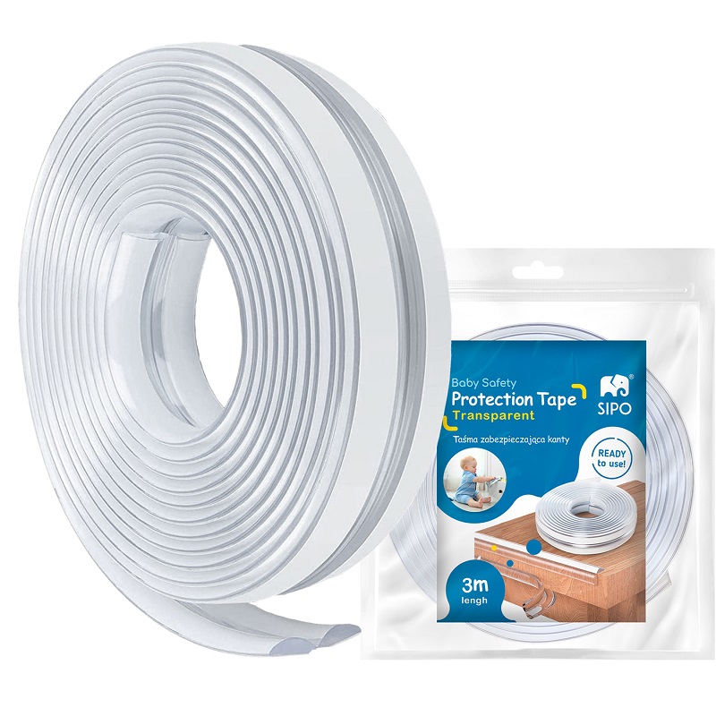 Banda protectie Sipo Baby Safety pentru muchii si margini cu adeziv transparent 3 metri