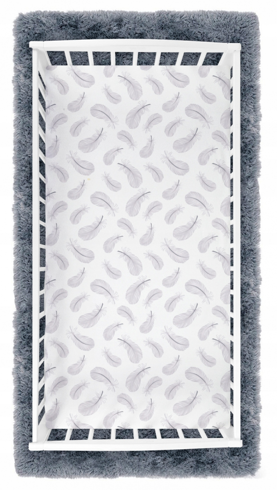 Cearceaf cu banda elastica 160x80 cm Grey Fluff - 1