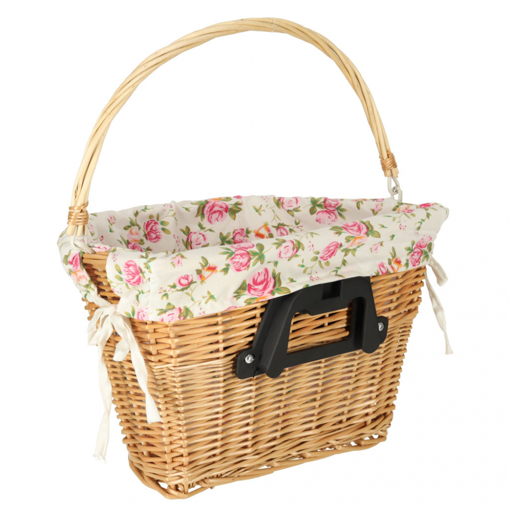 Cos impletit din rachita pentru biciclete 26x23 cm Flowers - 3 | YEO