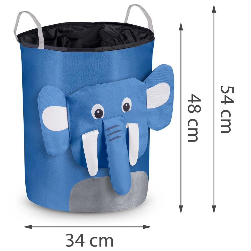 Cos pentru depozitarea hainelorjucariilor 35x45 cm Nukido Elefantel Albastru - 2