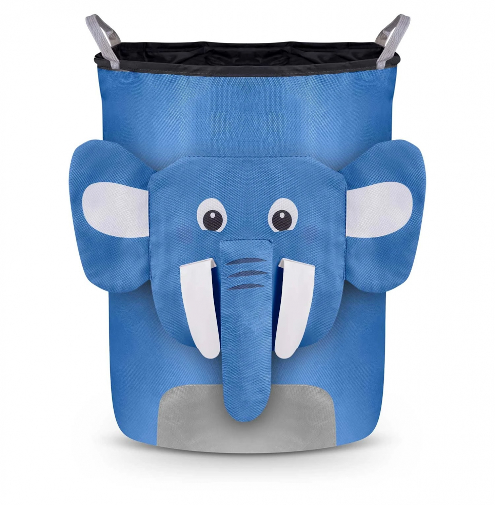 Cos pentru depozitarea hainelorjucariilor 35x45 cm Nukido Elefantel Albastru - 7