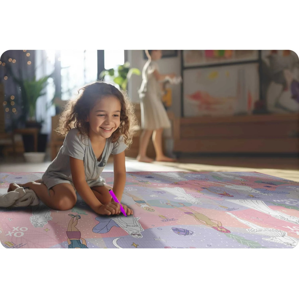 Covoras din spuma pentru colorat cu markere incluse Ricokids 200x120 cm Fashion - 4