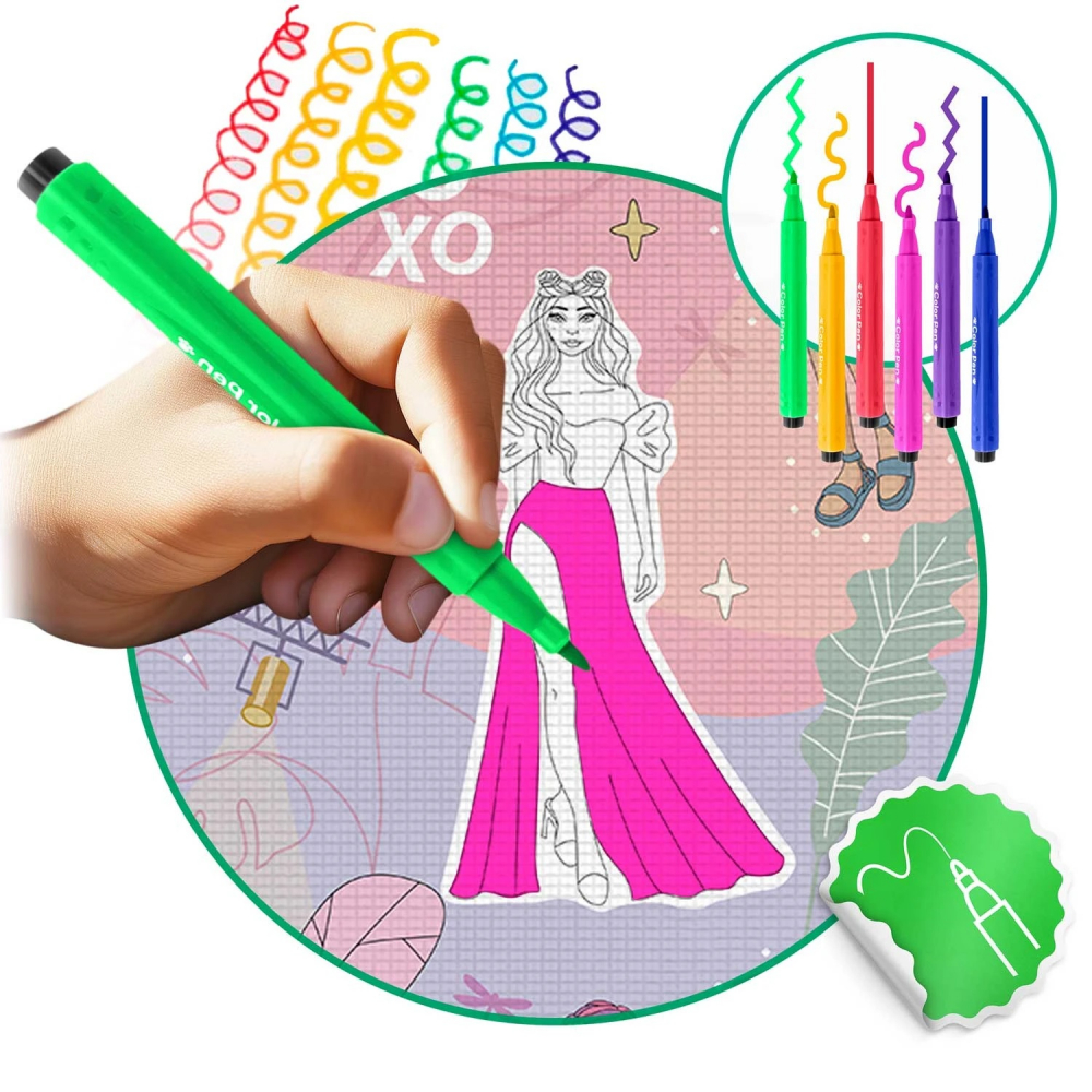Covoras din spuma pentru colorat cu markere incluse Ricokids 200x120 cm Fashion - 6