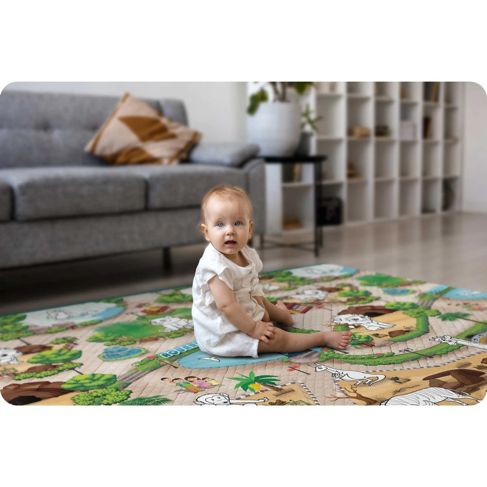 Covoras din spuma pentru colorat cu markere incluse Ricokids 200x120 cm Zoo - 4