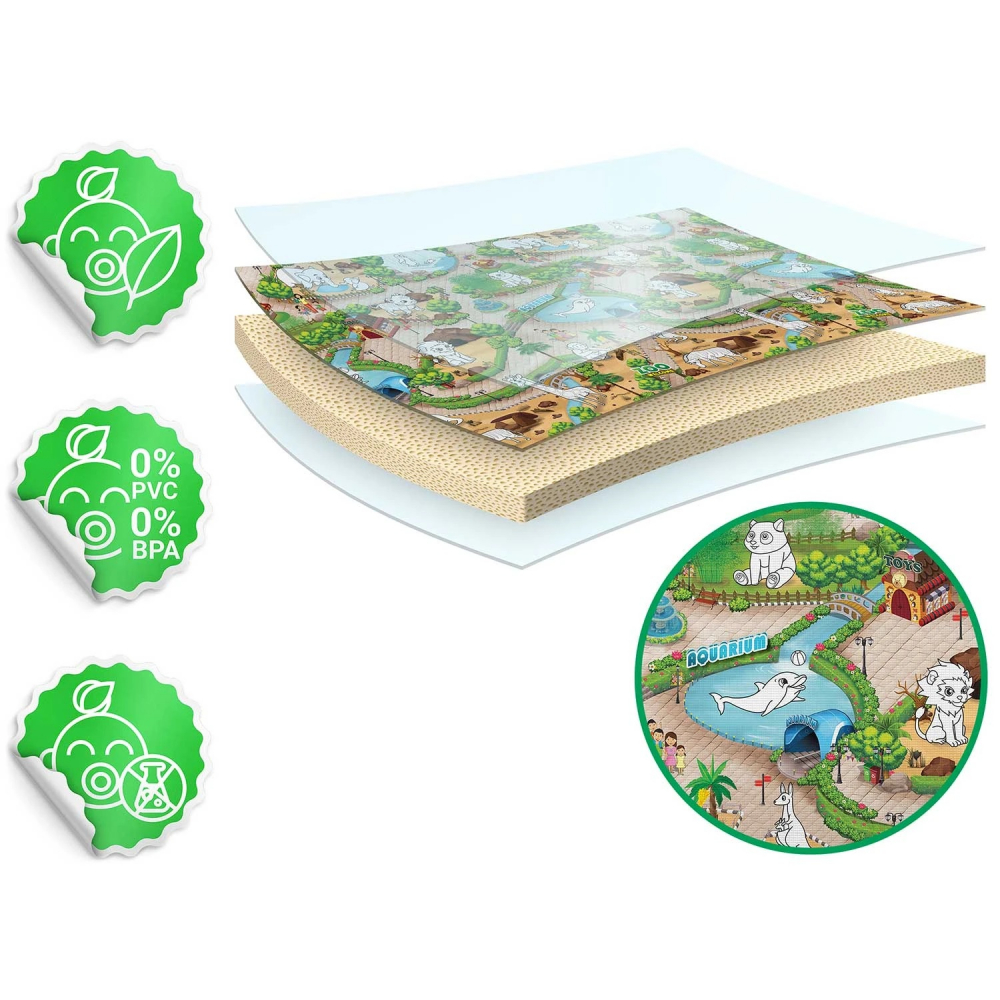 Covoras din spuma pentru colorat cu markere incluse Ricokids 200x120 cm Zoo - 5