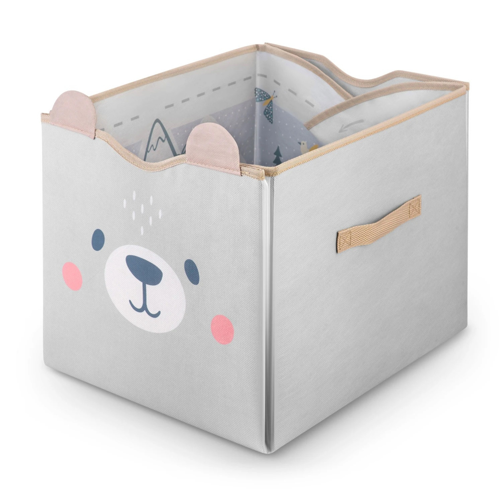 Cutie depozitare transformabila in covoras de joaca Nukido Ursulet Gri