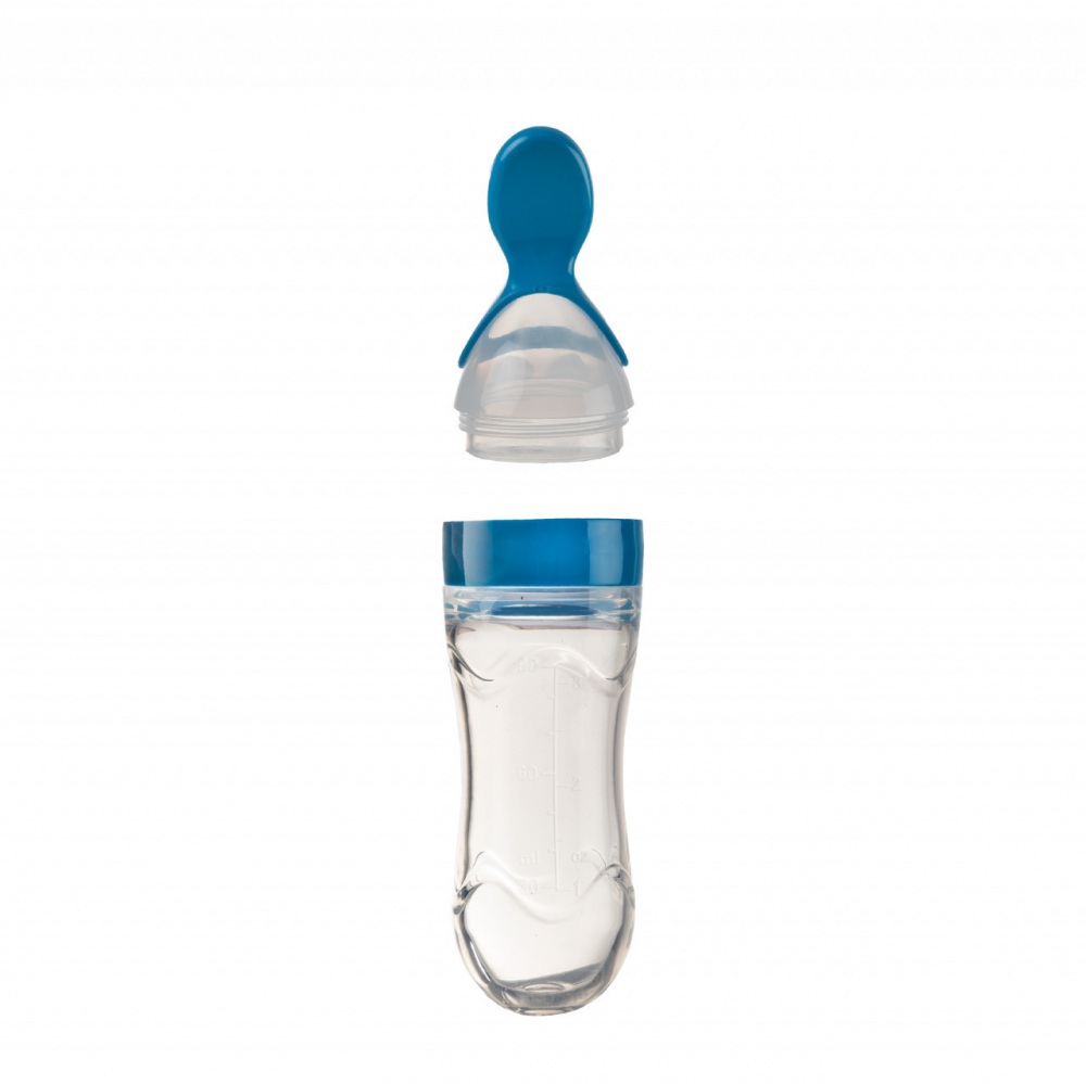 Lingurita cu rezervor pentru bebelusi BabyJem 90 ml Albastru