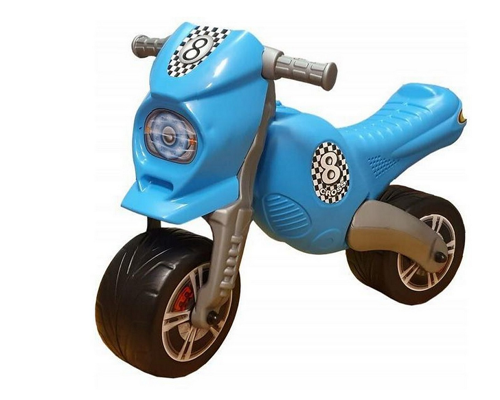 Motocicleta copii cu doua roti fara pedale Cross 8 motor albastru