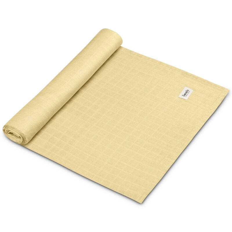Muselina Lionelo multifunctionala din bambus 120x120 cm Galben