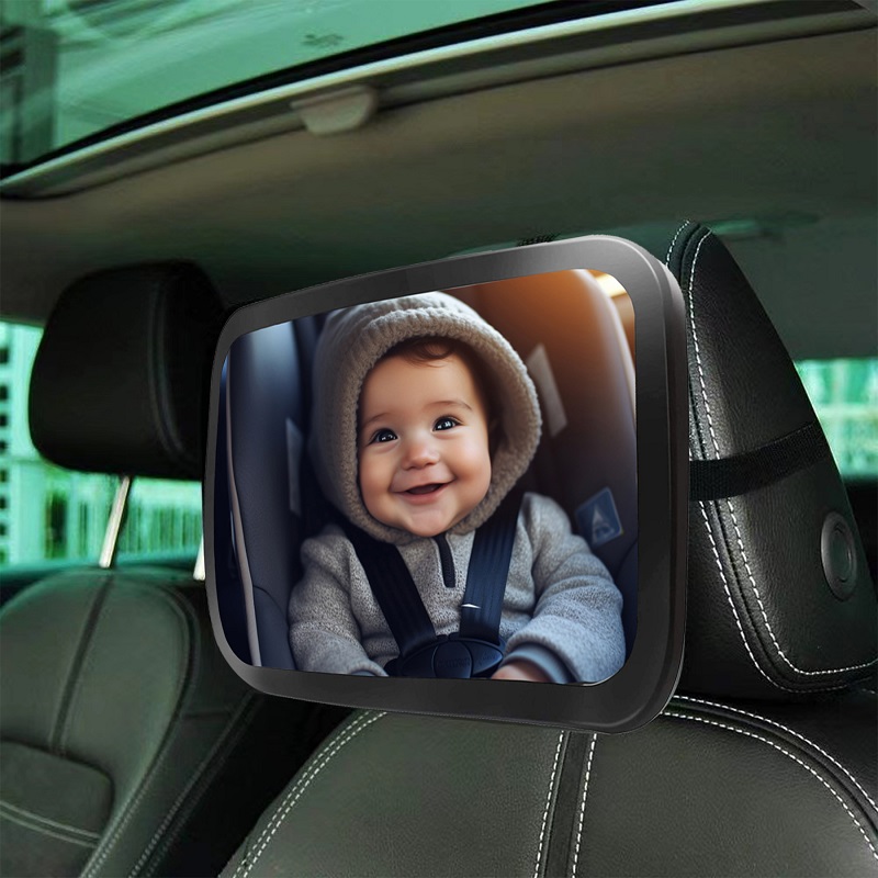 Oglinda auto Sipo supraveghere bebe 360 grade 30x20 cm negru - 8