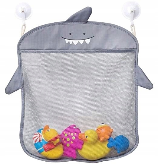 Organizator de jucarii pentru baie suspendat 35x40cm Grey Shark