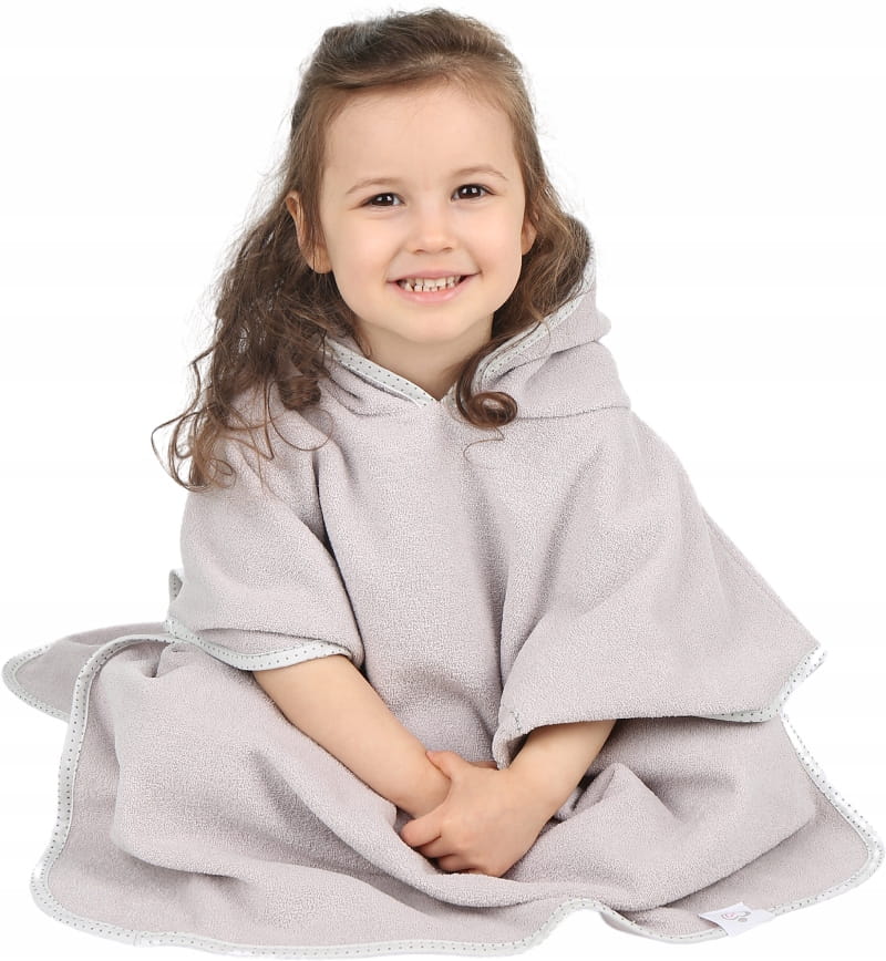 Poncho de baie cu gluga 126x60cm BabyMam Gri - 3 | YEO