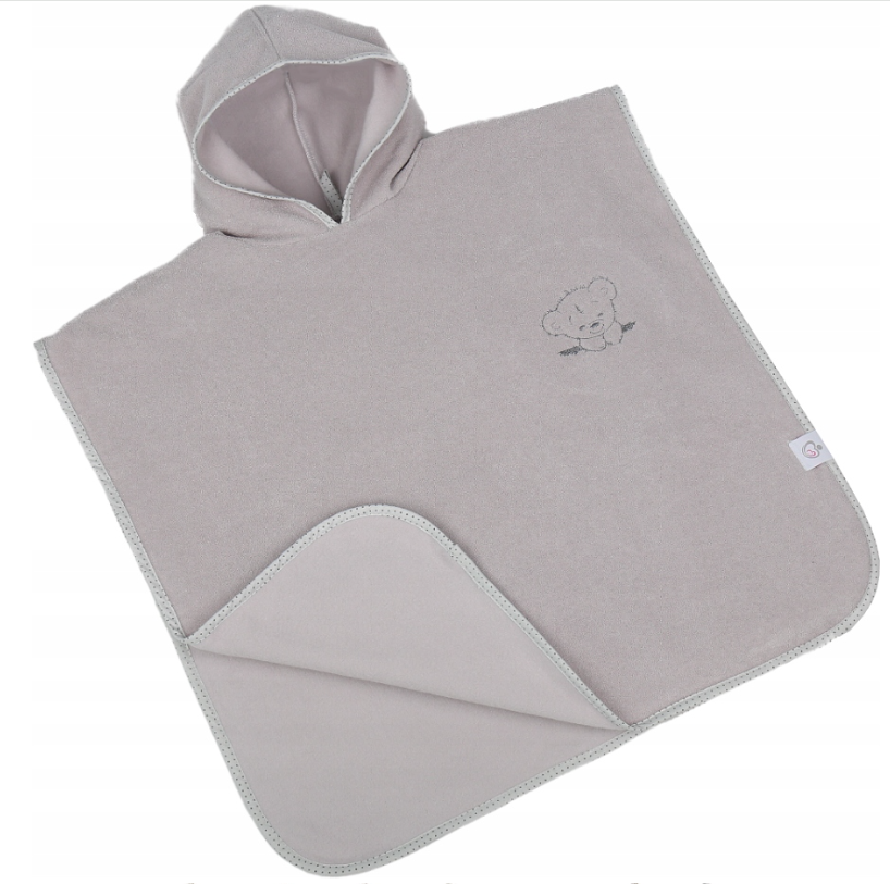 Poncho de baie cu gluga 126x60cm BabyMam Gri