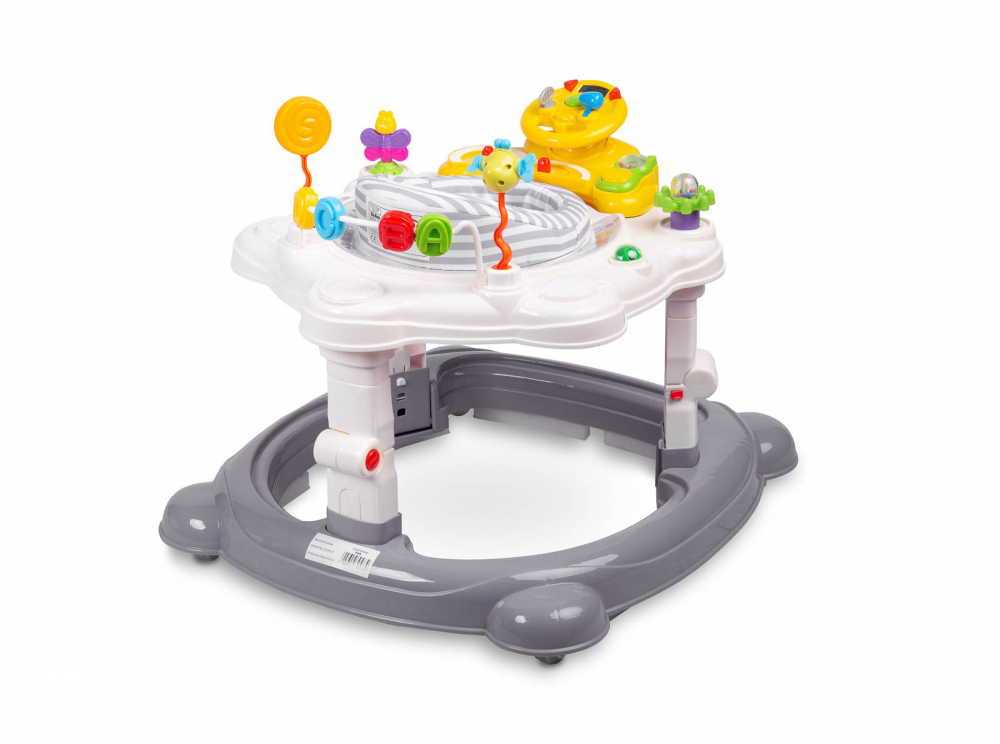 Premergator, jumper si leagan pentru bebelusi Toyz Hip Hop cu scaun rotativ 360 gri