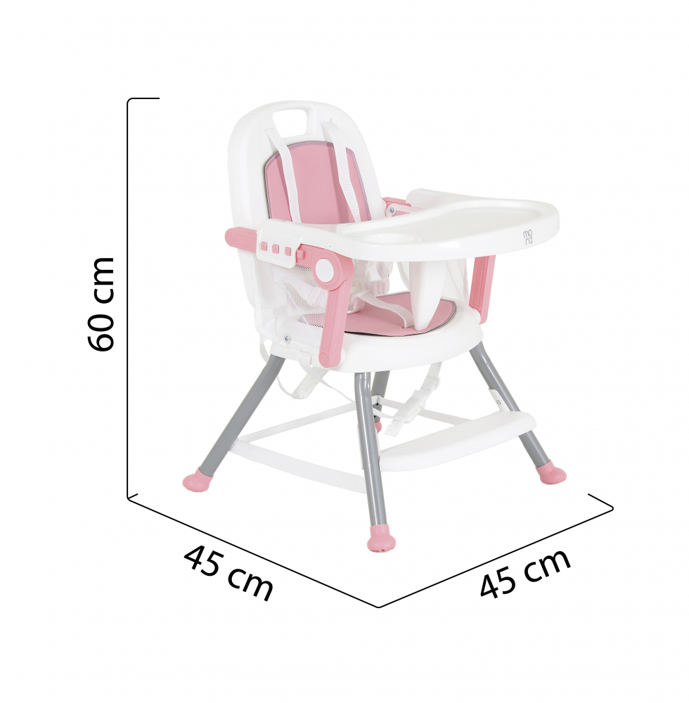 Scaun de masa transformabil 2in1 si portabil Moni Amaretti Pink - 2 | YEO