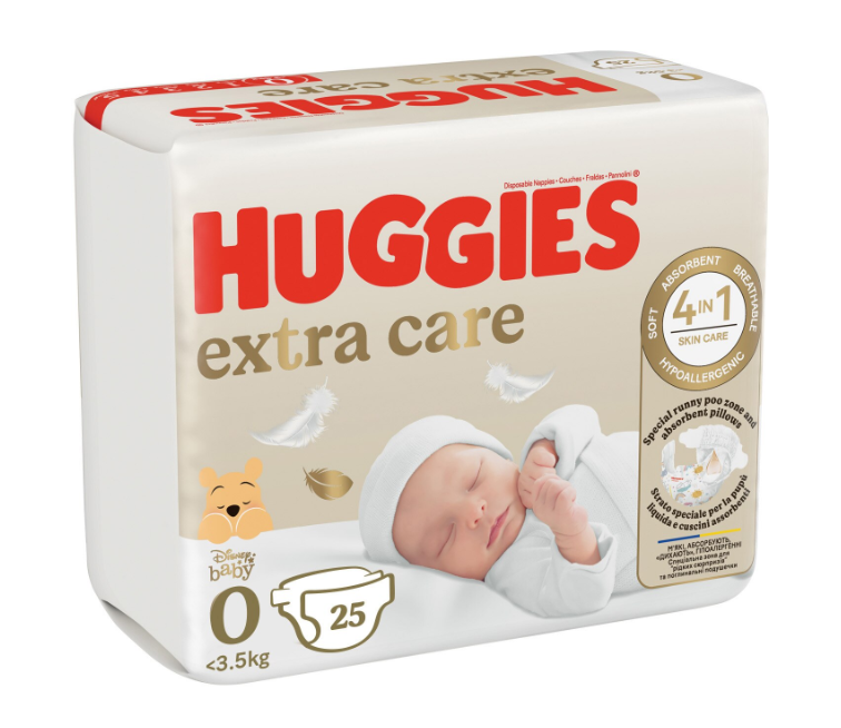 Scutece Huggies Extra Care 3,5 kg 25 buc marime 0