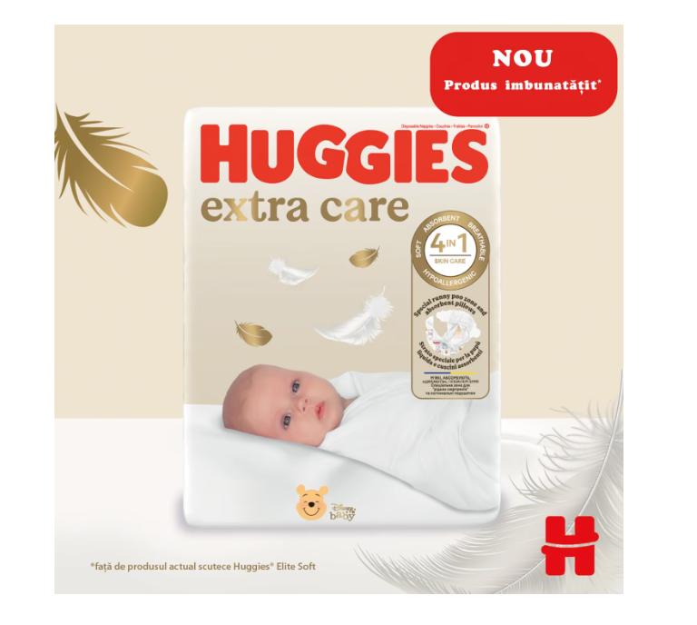 Scutece Huggies Extra Care 3,5 kg 25 buc marime 0 - 2 | YEO