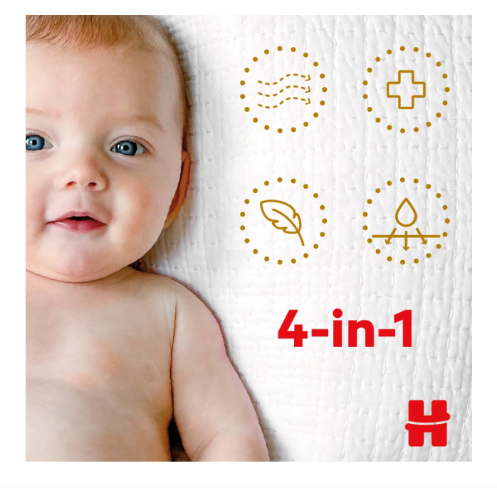 Poze Scutece Huggies Extra Care 3,5 kg 25 buc marime 0 nichiduta.ro 