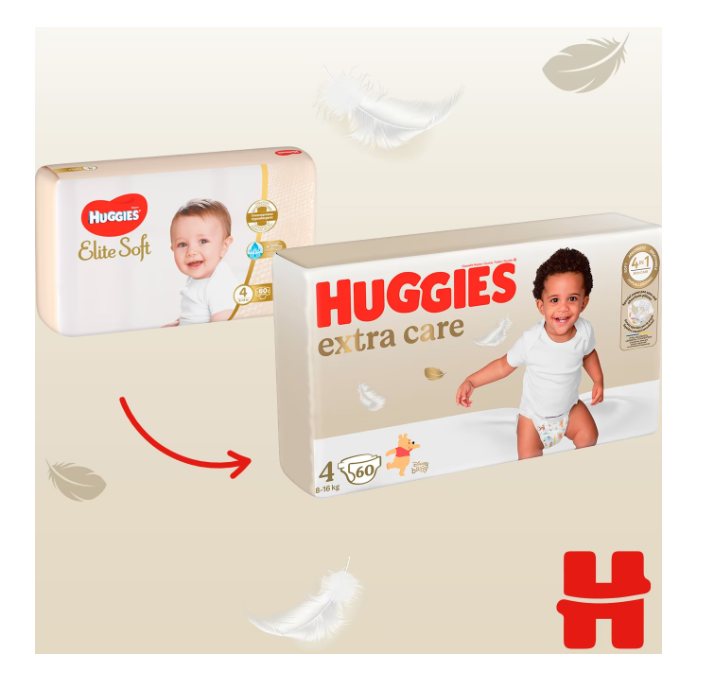 Scutece Huggies extra care 4 8-16 kg 60 buc - 1 | YEO