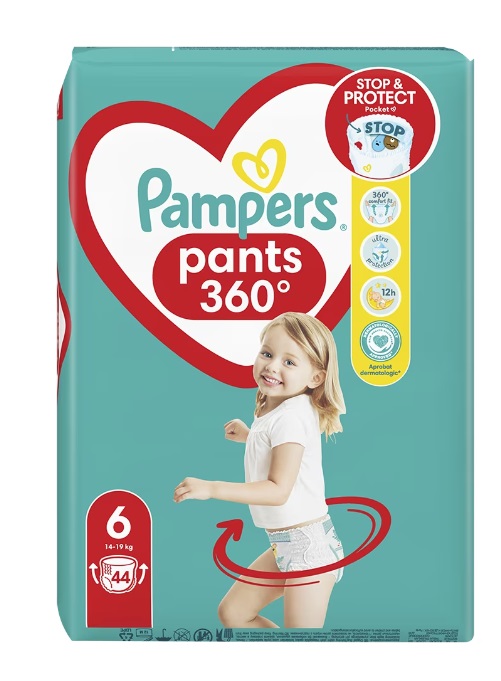 Scutece chilotel Pampers Pants Jumbo Pack Marimea 6, 14-19 kg 44 buc