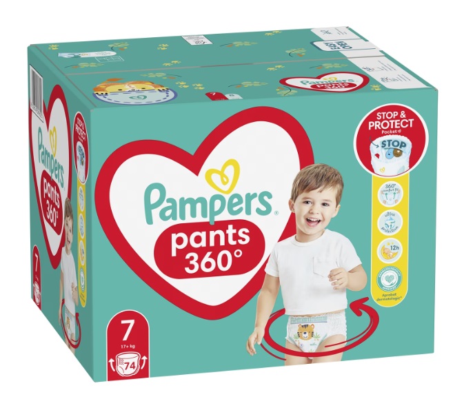 Scutece-chilotel Pampers Pants Mega Box Marimea 7 17+ kg 74 buc