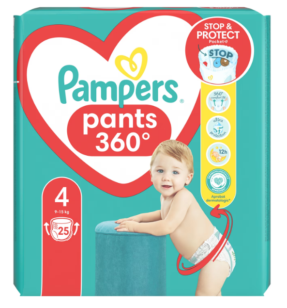 Scutece chilotel bebelusi Pampers Pants marimea 4, 9-15 kg 25 buc - 2 | YEO