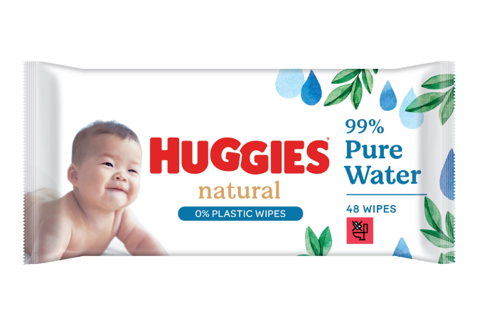 Servetele umede Huggies Natural biodegradabile 12 pachete x 48, 576 buc - 1