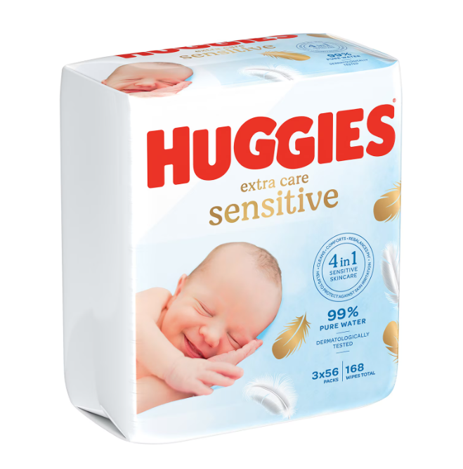 Servetele umede Huggies Pure Extra Care 3 pachete x 56 168 buc - 6