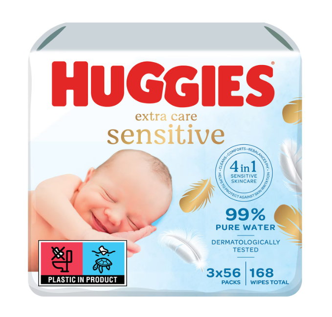 Servetele umede Huggies Pure Extra Care 3 pachete x 56 168 buc - 4
