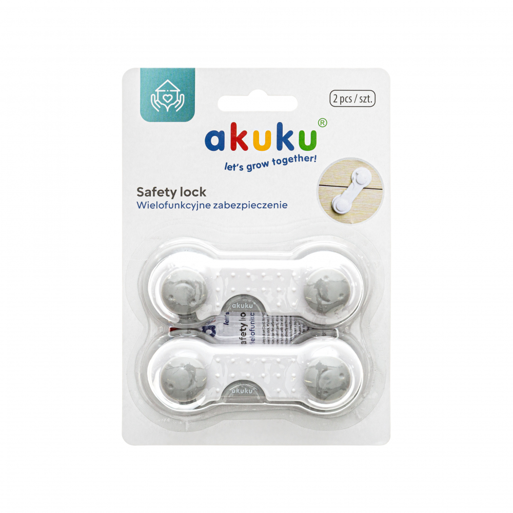 Set 2 sigurante multifunctionale Akuku Safety lock gri - 1 | YEO