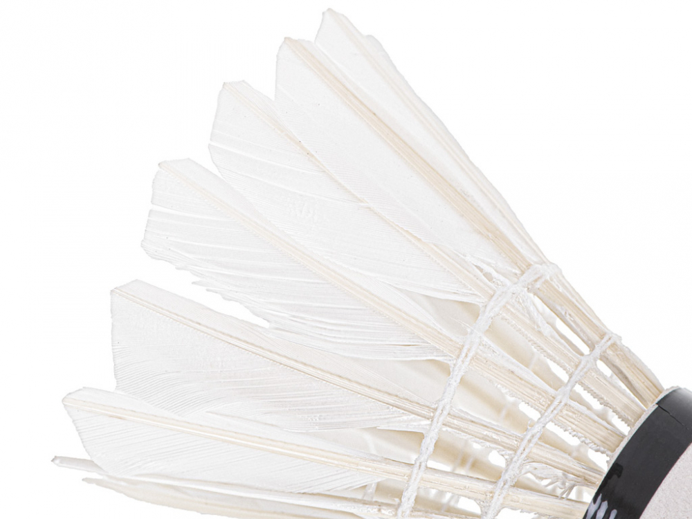 Set 3 fluturasi badminton din Pene 8.5 x 6.5 cm Alb - 2
