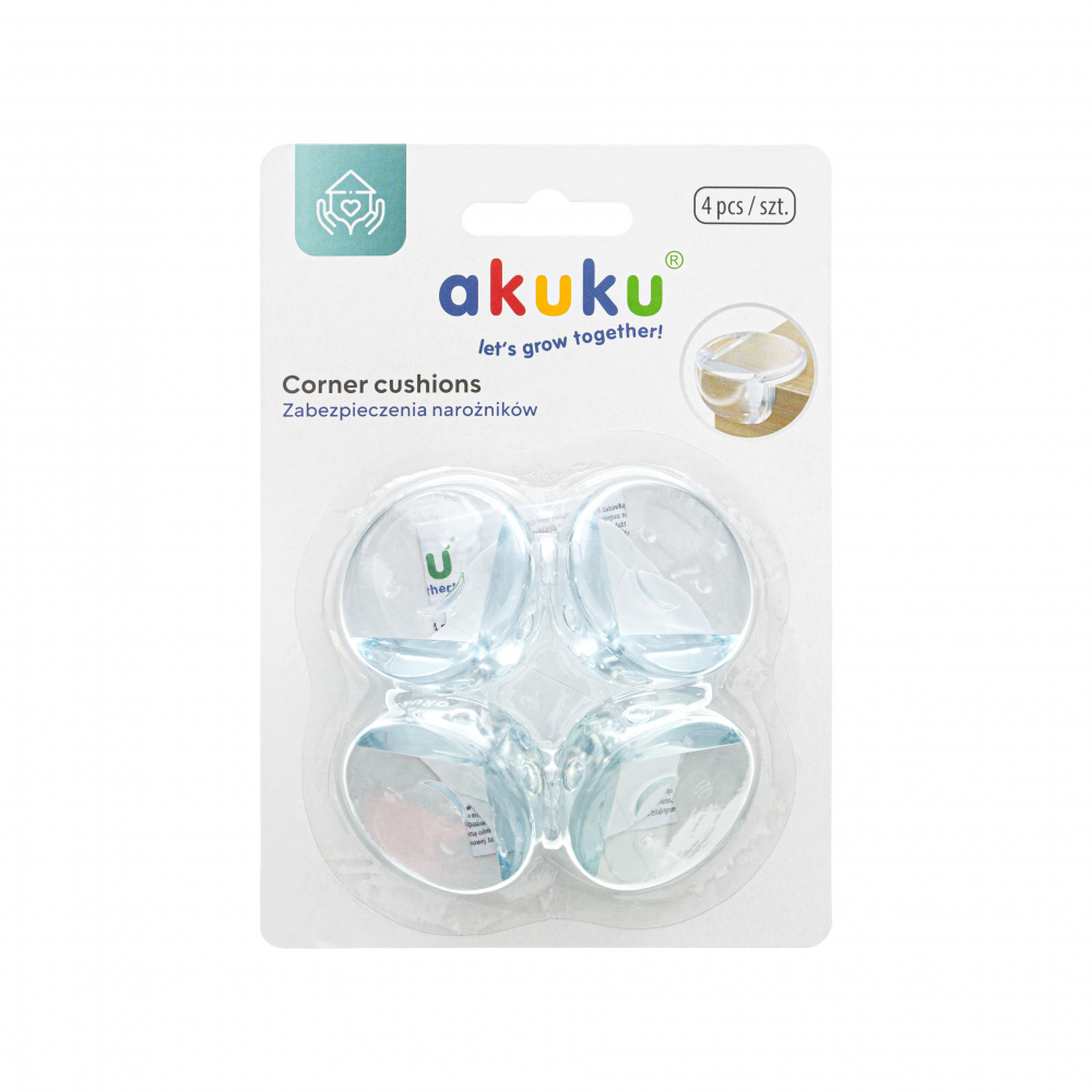 Set 4 sigurante rotunde pentru colturi Akuku transparent - 1 | YEO