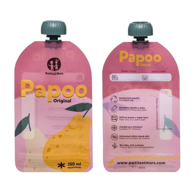 Set de pungi PetiteMars Papoo pentru mancare reutilizabile fara BPA 150 ml Multicolor - 2 | YEO