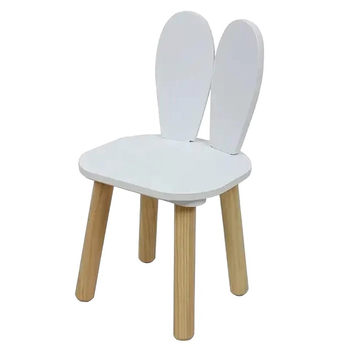 Set masuta cu 2 scaunele din lemn Ginger Home Bunny Alb - 4