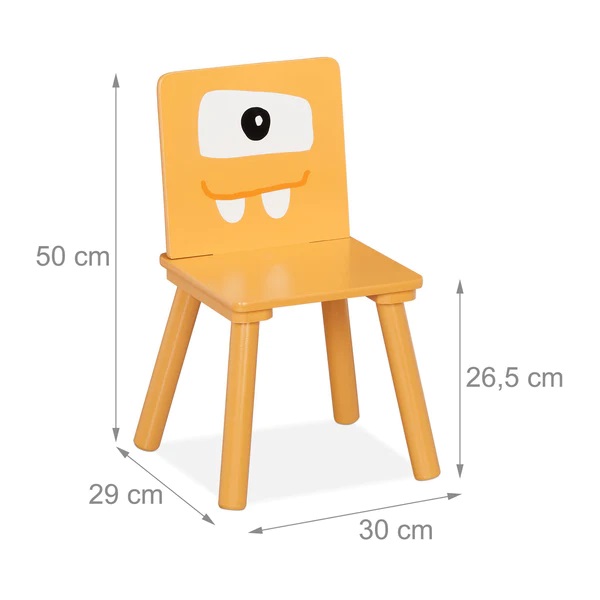 Set masuta cu 2 scaunele din lemn Ginger Home Monsters - 10