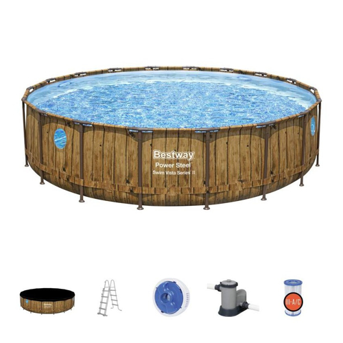 Set piscina cu cadru Bestway pompa de filtru inclus 549 x 122 cm