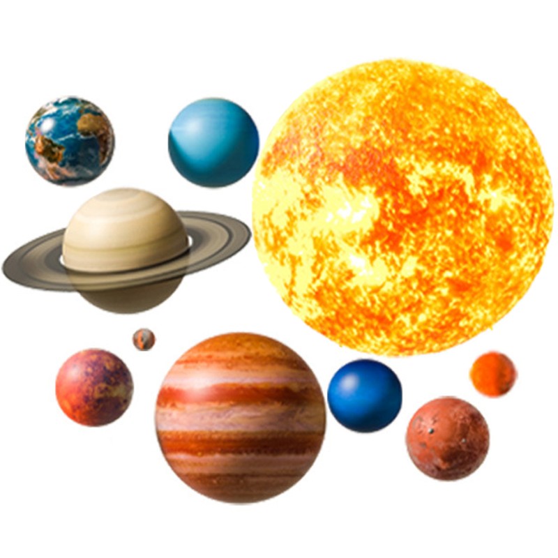 Sticker decorativ pentru copii autoadeziv Sistem solar 91x72 cm - 3