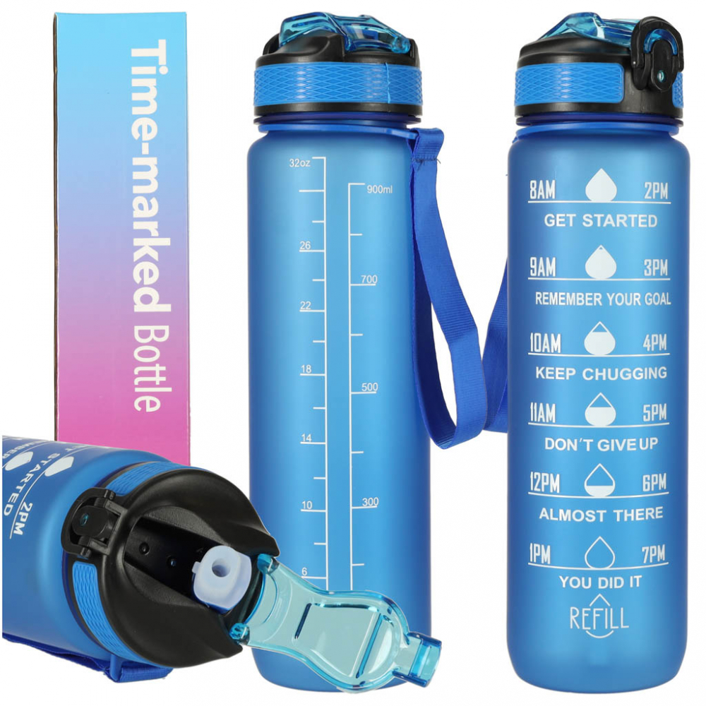 Sticla de Apa gradata pentru sport 1L Blue