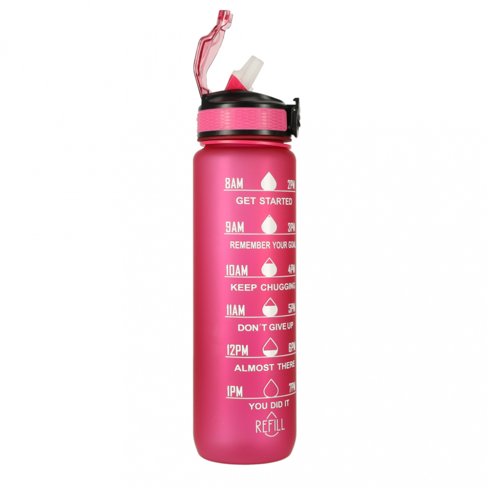 Sticla de Apa gradata pentru sport 1L Pink - 3 | YEO