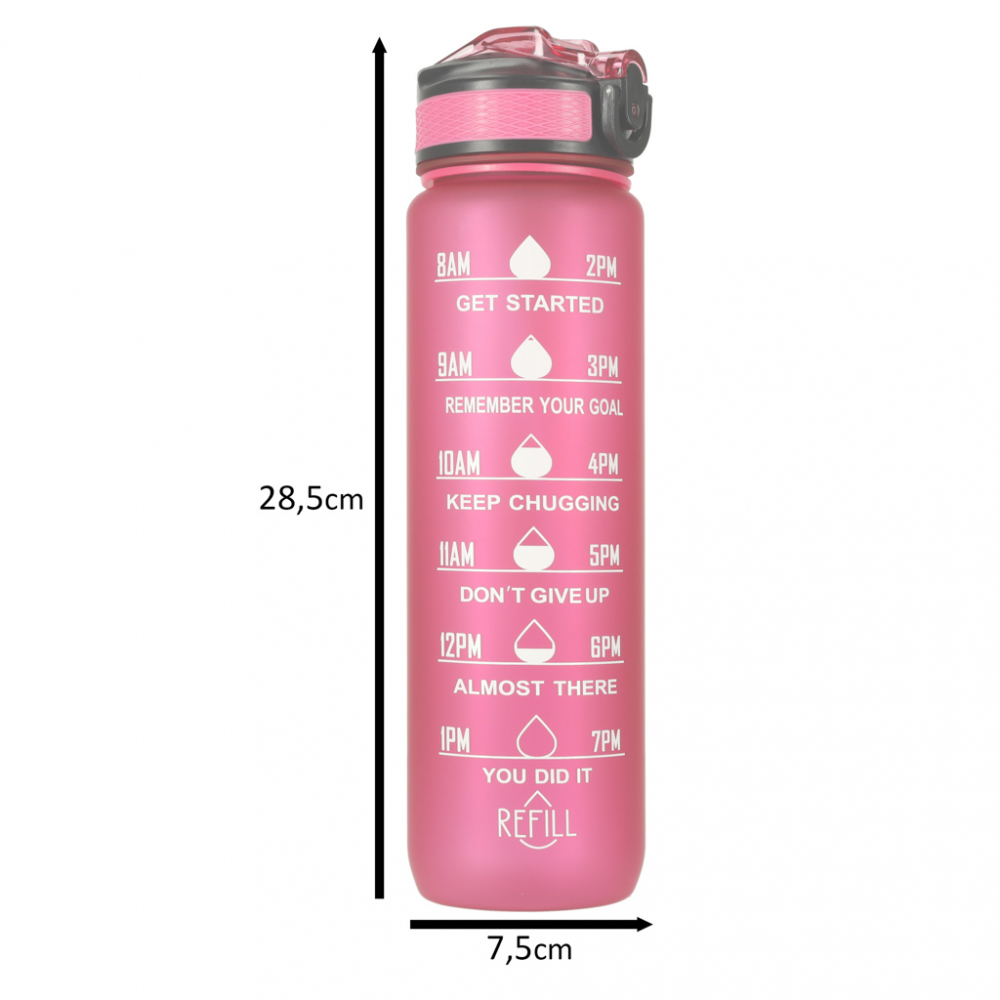 Sticla de Apa gradata pentru sport 1L Pink - 4 | YEO