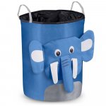 Cos pentru depozitarea hainelor/jucariilor 35x45 cm Nukido Elefantel Albastru