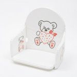 Husa scaun de masa New Baby compatibila cu scaunul de masa Victory  White Teddy Bear