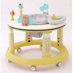 Premergator pentru copii, Little Mom, educational, cu panou interactiv, sezut rotativ 360 grade, roti pivotante silentioase, dimensiune 68 x 68 x 50 cm, Activity Yellow